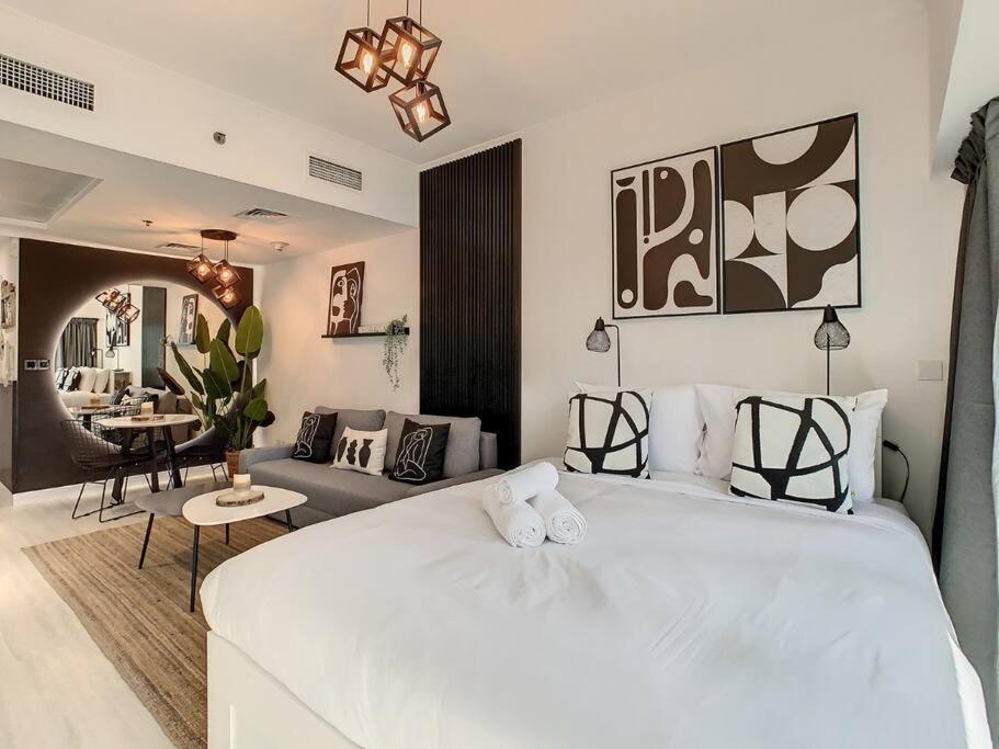 Luxury Modern Studio In Jlt With Amazing View & Rooftop Pool - Sleeps 3 Dubaj Zewnętrze zdjęcie
